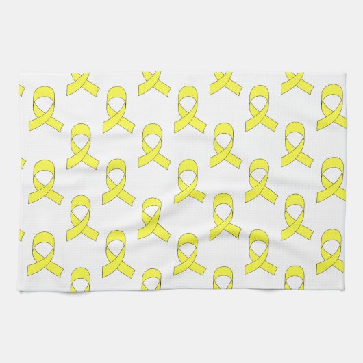 Linge De Cuisine Motif Ruban Jaune (Horizontal)