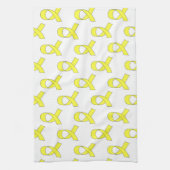 Linge De Cuisine Motif Ruban Jaune (Vertical)