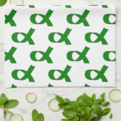 Linge De Cuisine Motif Ruban Vert (Plié)