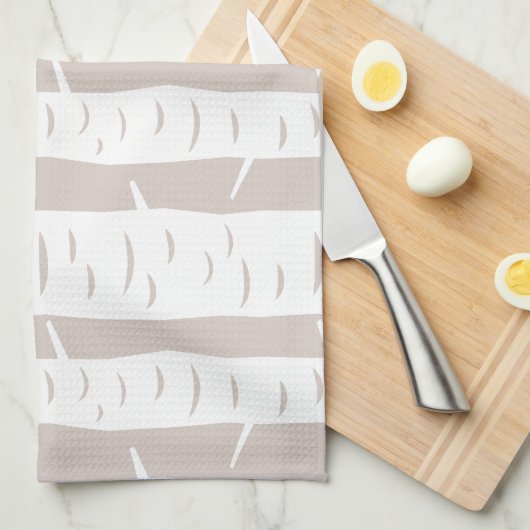 Linge De Cuisine Motif Rustic Birch Tree (Quart Plié)