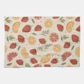 Linge De Cuisine Motif rustique de fraises et d'agrumes (2) (Horizontal)