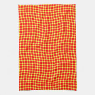 Linge De Cuisine Motif sans couture à carreaux écossais rouge jaune