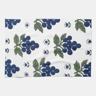 Linge De Cuisine Motif sans couture botanique de myrtille bleue vin