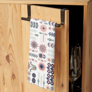Linge De Cuisine Motif sans couture d'art botanique folklorique