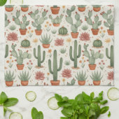 Linge De Cuisine Motif sans couture de cactus de désert succulent (Plié)