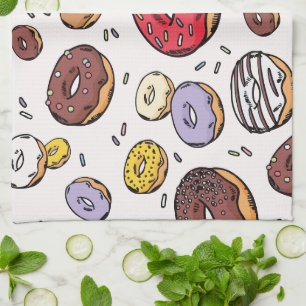 Linge De Cuisine Motif sans couture de donuts