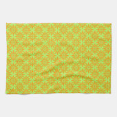Linge De Cuisine Motif sans couture de fleurs vertes orange (Horizontal)
