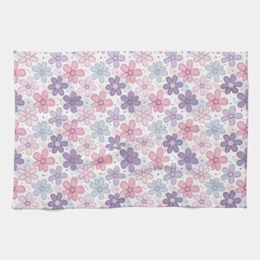 Linge De Cuisine Motif sans couture de fleurs Y2K (Horizontal)