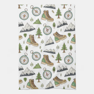 Linge De Cuisine Motif sans couture de randonnée aventureuse