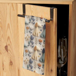 Linge De Cuisine Motif sans couture de style argile 3D avec des chi