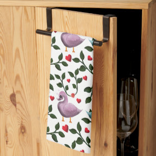 Linge De Cuisine Motif sans couture d'oiseaux d'amour mignons Roman