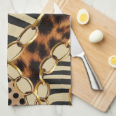 Linge De Cuisine Motif sans couture Leopard Poster de animal (Quart Plié)