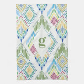 Linge De Cuisine Motif sans fil Ikat Floral (Vertical)