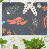 Linge De Cuisine Motif sans joint avec coquillages (Plié)