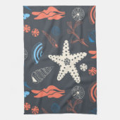 Linge De Cuisine Motif sans joint avec coquillages (Vertical)