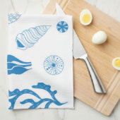 Linge De Cuisine Motif sans joint avec coquillages (Quart Plié)