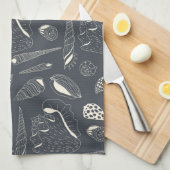 Linge De Cuisine Motif sans joint avec coquillages (Quart Plié)