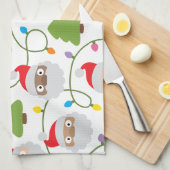 Linge De Cuisine Motif Santa Clauses (Quart Plié)