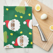 Linge De Cuisine Motif Santa Clauses (Quart Plié)