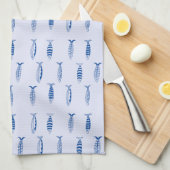 Linge De Cuisine Motif Sardines (Quart Plié)