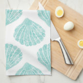 Linge De Cuisine Motif Seafoam Seashell (Quart Plié)