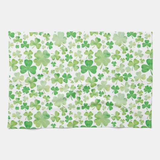 Linge De Cuisine Motif Shamrock Jour de la Saint Patrick vert (Horizontal)