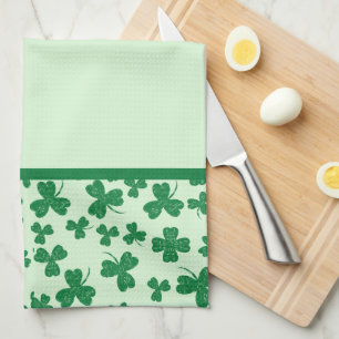 Linge De Cuisine Motif Shamrock vert de la Saint-Patrick