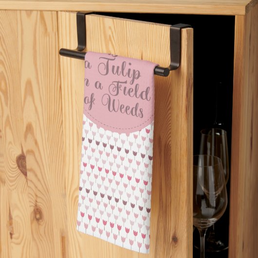 Linge De Cuisine Motif simple de tulipe rose (Pliage en tiers)