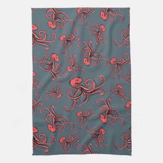 Linge De Cuisine Motif sournois de poulpe (Vertical)