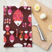 Linge De Cuisine Motif sous-marin de rétros poissons abstraits (Quart Plié)