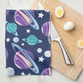 Linge De Cuisine Motif spatial, Planètes, Étoiles, Galaxie, Votre n (Quart Plié)