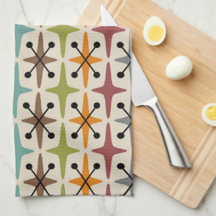 Linge De Cuisine Motif Starburst moderne du milieu du siècle