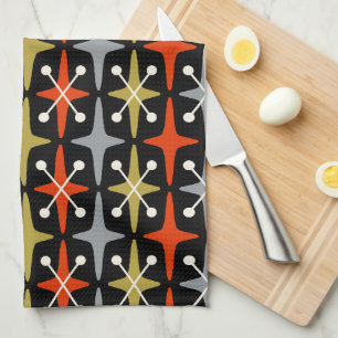 Linge De Cuisine Motif Starburst moderne du milieu du siècle