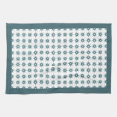 Linge De Cuisine Motif Starburst Turquoise du milieu du siècle (Horizontal)