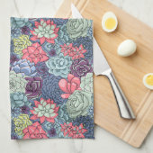 Linge De Cuisine Motif succulent coloré (Quart Plié)