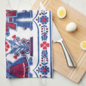 Linge De Cuisine Motif suisse traditionnel de folklore (Quart Plié)