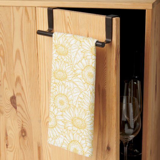 Linge De Cuisine Motif Sunny Sunflower (Pliage en tiers)