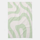 Linge De Cuisine Motif Super à bande verte Sage Green (Vertical)