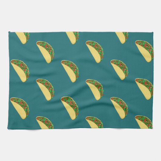 Linge De Cuisine Motif Taco Deep Green (Horizontal)