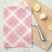 Linge De Cuisine Motif Tartan Rose Et Blanc (Quart Plié)