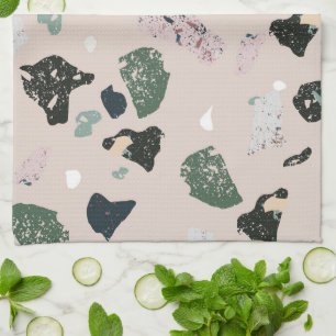 Linge De Cuisine Motif Terrazzo Vert