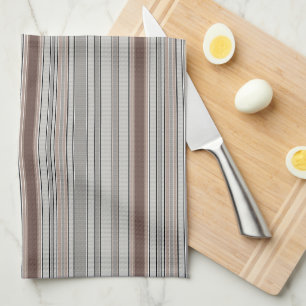 Linge De Cuisine motif texturé à rayures verticales en gris marron