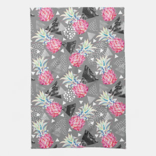 Linge De Cuisine Motif texturisé par ananas géométrique
