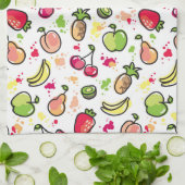 Linge De Cuisine motif tiré par la main de fruits (Plié)