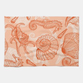 Linge De Cuisine Motif tiré par la main de mer (Horizontal)