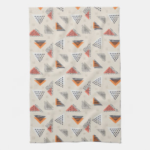 Linge De Cuisine Motif tiré par la main de triangle géométrique