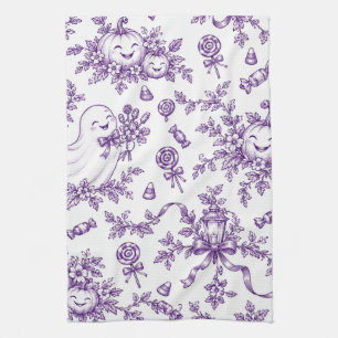 Linge De Cuisine Motif Toile Halloween Violet Vintage Fantômes Mign