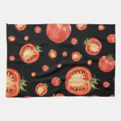 Linge De Cuisine Motif tomate | Noir et rouge (Horizontal)