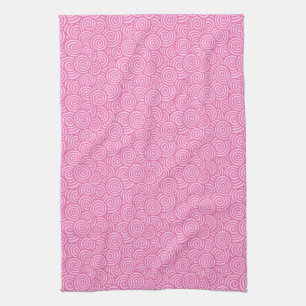 Linge De Cuisine Motif tourbillon japonais - menthe poivrée rose