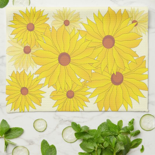 Linge De Cuisine Motif tournesol (Plié)